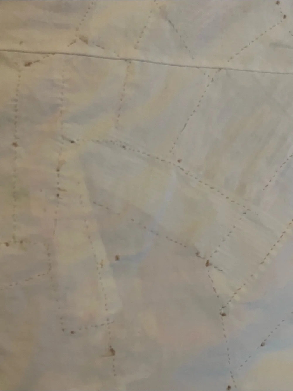 VTG Handmade Hand Pieced Stitched Scrap Crazy 72 x 88 Quilt Top Farmhouse